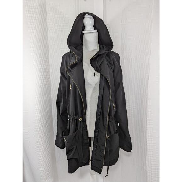 JONES NEW YORK! ADORABLY CHIC BLACK MICROFIBER UTILITY STYLE JACKET, COAT! SZ L - Picture 4 of 11